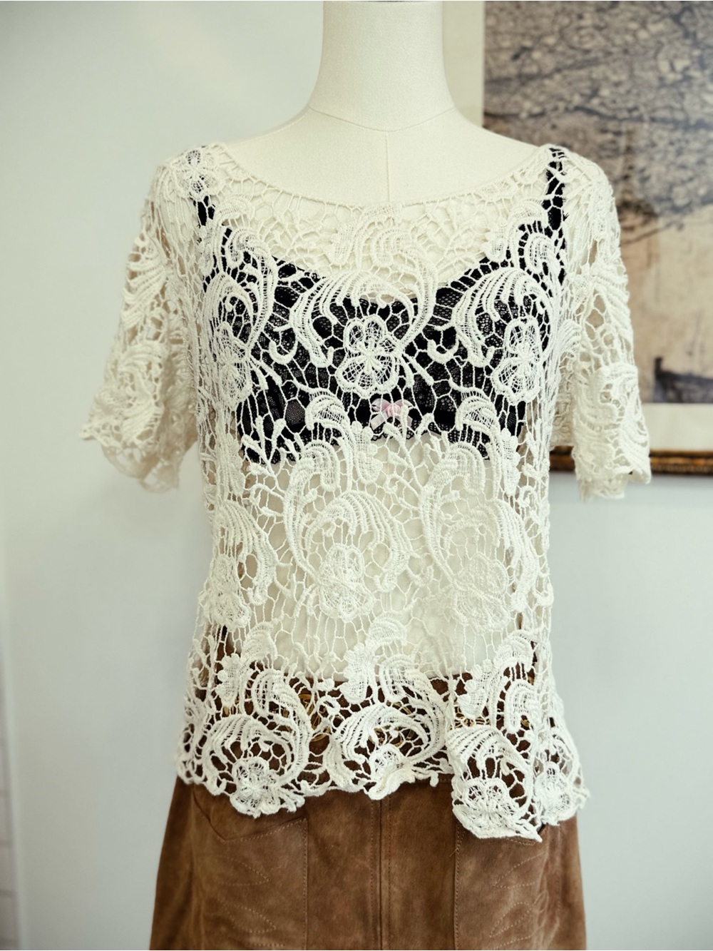 ✨ FREE PEOPLE vintage crochet top